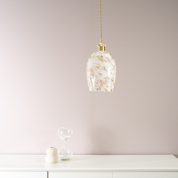 ValueLights India White Confetti Glass Easy Fit Shade - thumbnail 4