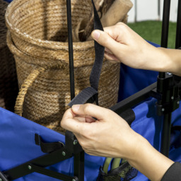Outsunny Folding Trolley Cart Blue - thumbnail 4