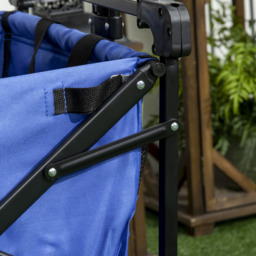 Outsunny Folding Trolley Cart Blue - thumbnail 3