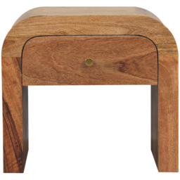 Artisan Furniture Darcy Brown Single Drawer Solid Wood Bedside Table - thumbnail 2