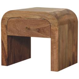 Artisan Furniture Darcy Brown Single Drawer Solid Wood Bedside Table - thumbnail 3