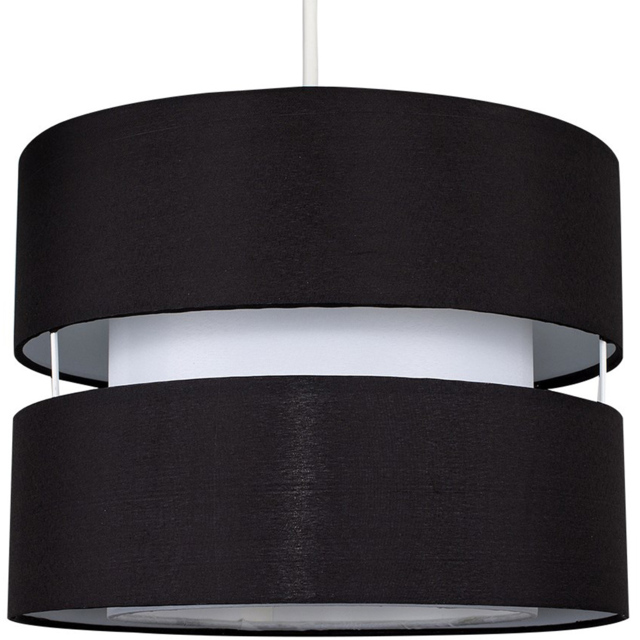ValueLights Sophia Black and White 2-Tier Ceiling Light Shade Small - image 1