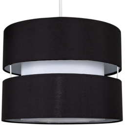 ValueLights Sophia Black and White 2-Tier Ceiling Light Shade Small