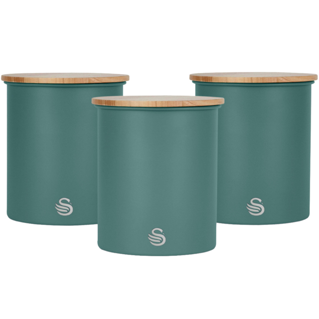 Swan 3 Piece Pine Green Canisters - image 1