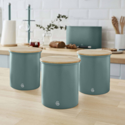 Swan 3 Piece Pine Green Canisters - thumbnail 2