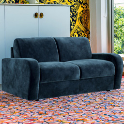 Jay-Be Deco 2 Seater Luxe Velvet Airforce Sofa Bed with e-Sprung Mattress