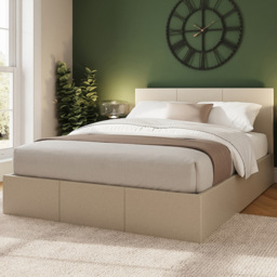 GFW Small Double Natural Fabric Ottoman Bed