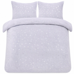 Smart Living Grey Double Fleece Foil Polka Dot Duvet Set - thumbnail 2