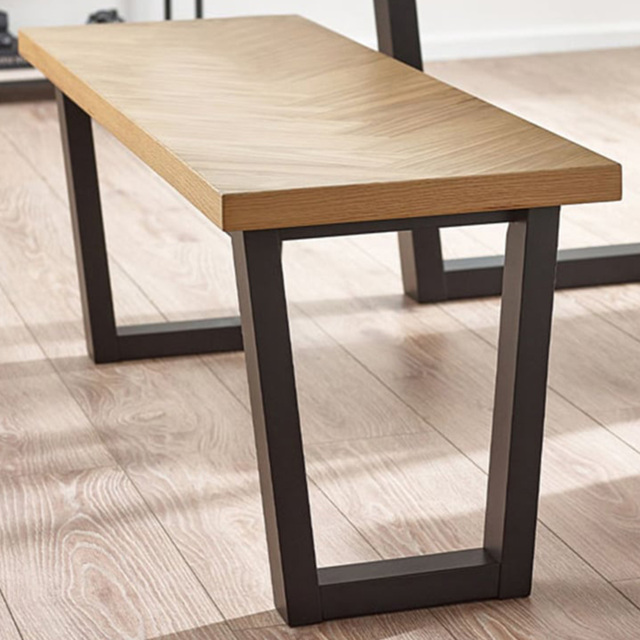 Julian Bowen Hilton 2 Seater White Oak and Black Dining Bench - image 1