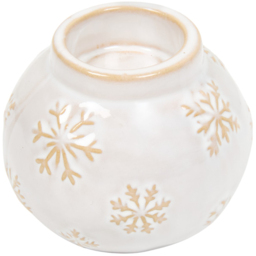 Mistletoe Cottage Cream Snowflake Christmas Tealight Holder - thumbnail 3