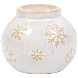 Mistletoe Cottage Cream Snowflake Christmas Tealight Holder