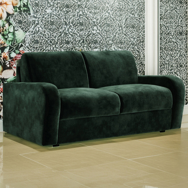 Jay-Be Deco 2 Seater Luxe Velvet Bottle Green Sofa Bed with e-Sprung Mattress - image 1