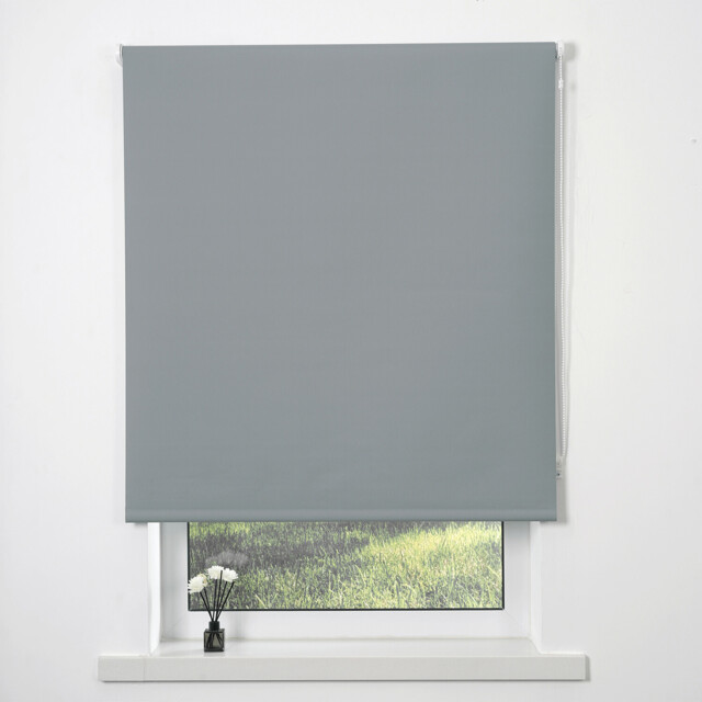 Chelsea Grey Plain Polyester Blackout Blind 90 x 165cm - image 1