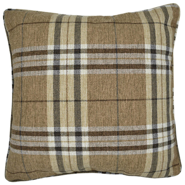 Intimates Hugo Check Natural Filled Cushion 43 x 43cm 2 Pack - image 1