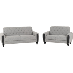 Seconique Chester 5 Seater Light Grey Sofa Set - thumbnail 2