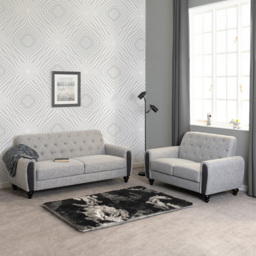 Seconique Chester 5 Seater Light Grey Sofa Set - thumbnail 1