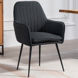 Artemis Home Carrara Set of 2 Black Fabric Dining Chairs