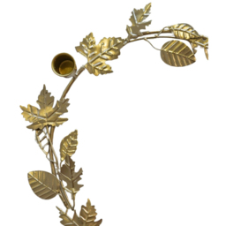 Ivyline Gold Autumn Wreath Round Candle Holder Centrepiece - thumbnail 3