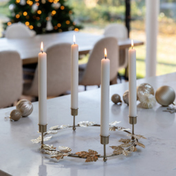 Ivyline Gold Autumn Wreath Round Candle Holder Centrepiece - thumbnail 2