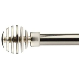 New Edge Blinds Geneva Brushed Silver Extendable Eyelet Metal Curtain Pole Set 160-300cm - thumbnail 1