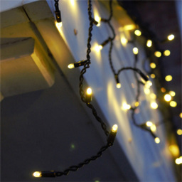 Eagle Connect Black Cable 300 Warm White LED Icicle Light 12m