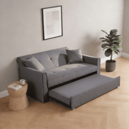 Home Source Settee 2 Seater Dark Grey Sofa Bed