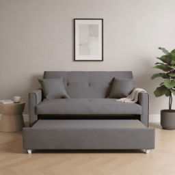Home Source Settee 2 Seater Dark Grey Sofa Bed - thumbnail 3