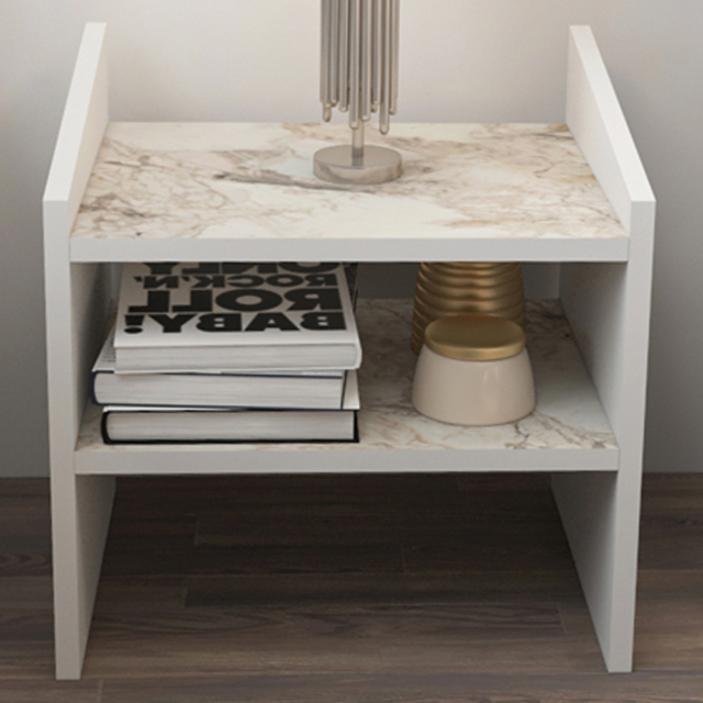 Decorotika Adin White Ephesus 3 Shelf Bedside Table - image 1