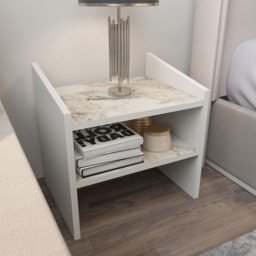 Decorotika Adin White Ephesus 3 Shelf Bedside Table - thumbnail 4