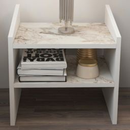 Decorotika Adin White Ephesus 3 Shelf Bedside Table - thumbnail 1