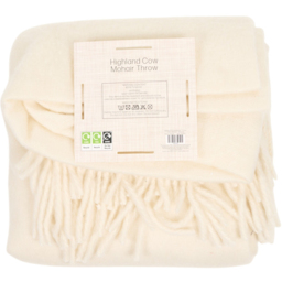 Highland Cow Embroidered Mohair Throw Neutral - thumbnail 4