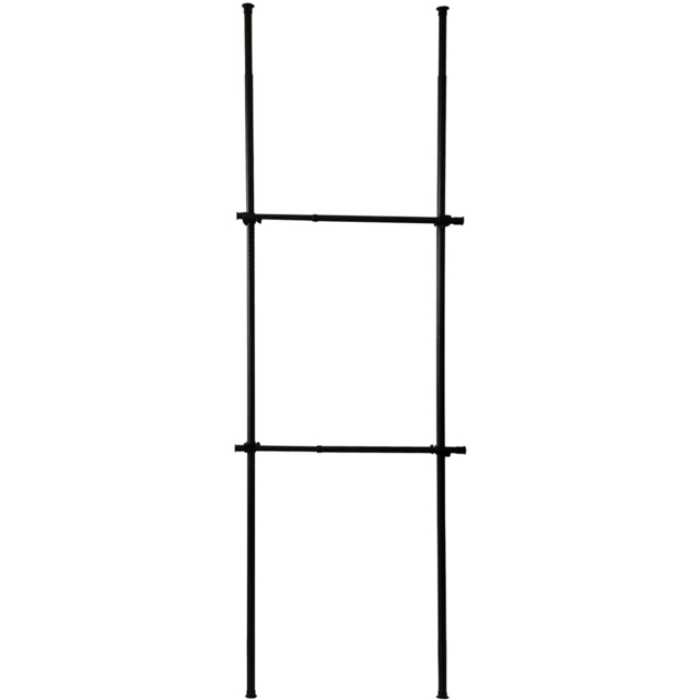 House of Home 2 Tier Telescopic Hanging Rail Adjustable Black Wardrobe - image 1