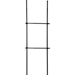 House of Home 2 Tier Telescopic Hanging Rail Adjustable Black Wardrobe - thumbnail 1