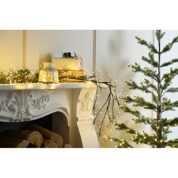 Festive Warm White LED Microdot Black Branch Christmas Garland 180cm - thumbnail 2