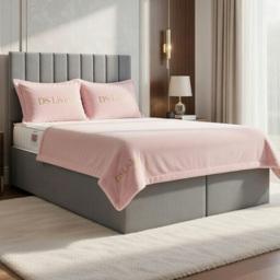 DS Living Aria Silver Double Plush Ottoman Bed
