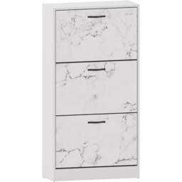 Vida Designs White Marble 3 Drawer Shoe Cabinet - thumbnail 2