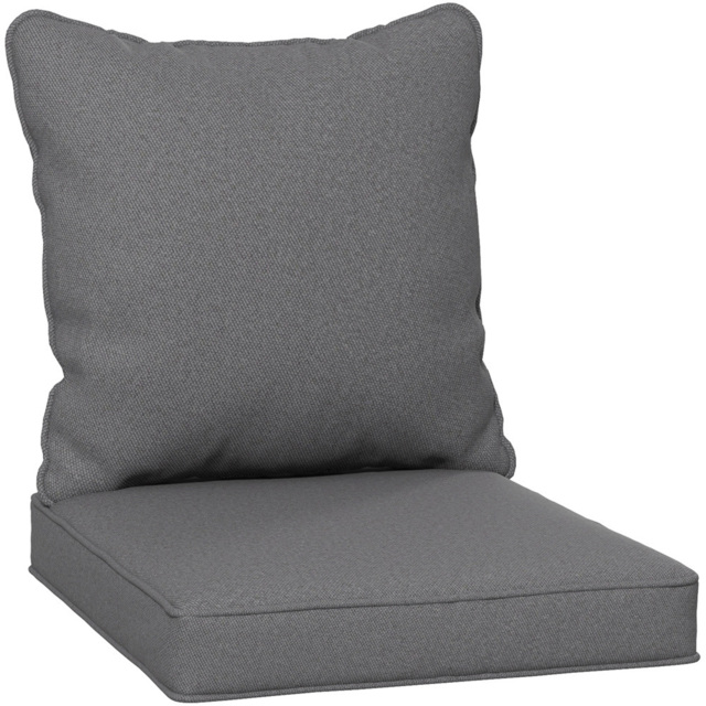 Outsunny Charcoal Grey Seat and Back Cushion Set - image 1