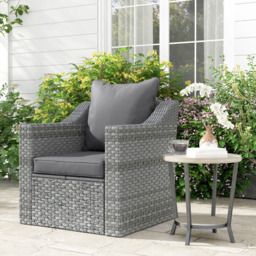 Outsunny Charcoal Grey Seat and Back Cushion Set - thumbnail 2