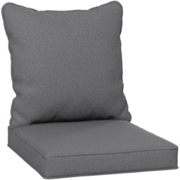 Outsunny Charcoal Grey Seat and Back Cushion Set - thumbnail 1