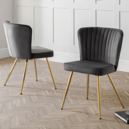 Julian Bowen Cannes Set of 2 Grey Dining Chairs - thumbnail 1