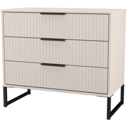 Crowndale Fluted 3 Drawer Kashmir Matt Chest of Drawers Ready Assembled - thumbnail 4