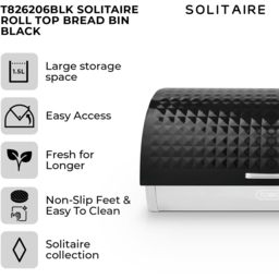 Tower Black Solitaire Bread Bin - thumbnail 2