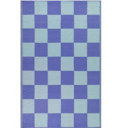 furn. Blue Checkerboard Recycled Outdoor Rug 120 x 180cm - thumbnail 1