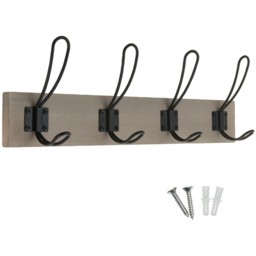 Headbourne Black and Grey Ash 4 Hook Coat Rail