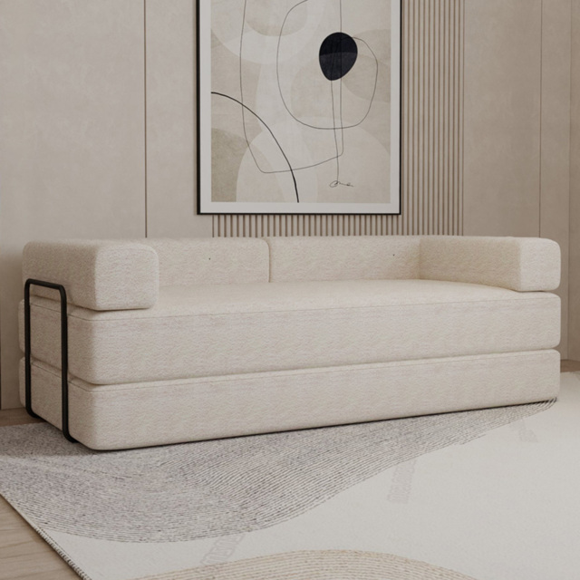 M N Furniture Smart 3 Seater Camel Sofa Bed - image 1