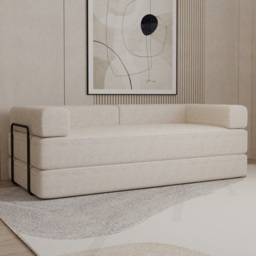 M N Furniture Smart 3 Seater Camel Sofa Bed - thumbnail 1