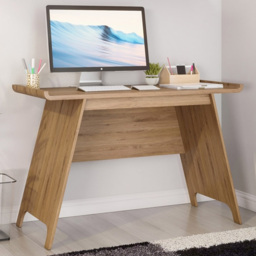 Teknik Office Baylor Trestle Beaufort Desk Oak Finish