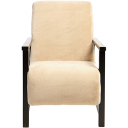Desser Cheshire Black and Beige Fluff Fabric Accent Chair - thumbnail 3