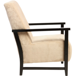 Desser Cheshire Black and Beige Fluff Fabric Accent Chair - thumbnail 4