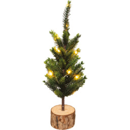 St Helens Green Wood Effect Mini LED Christmas Tree 30cm